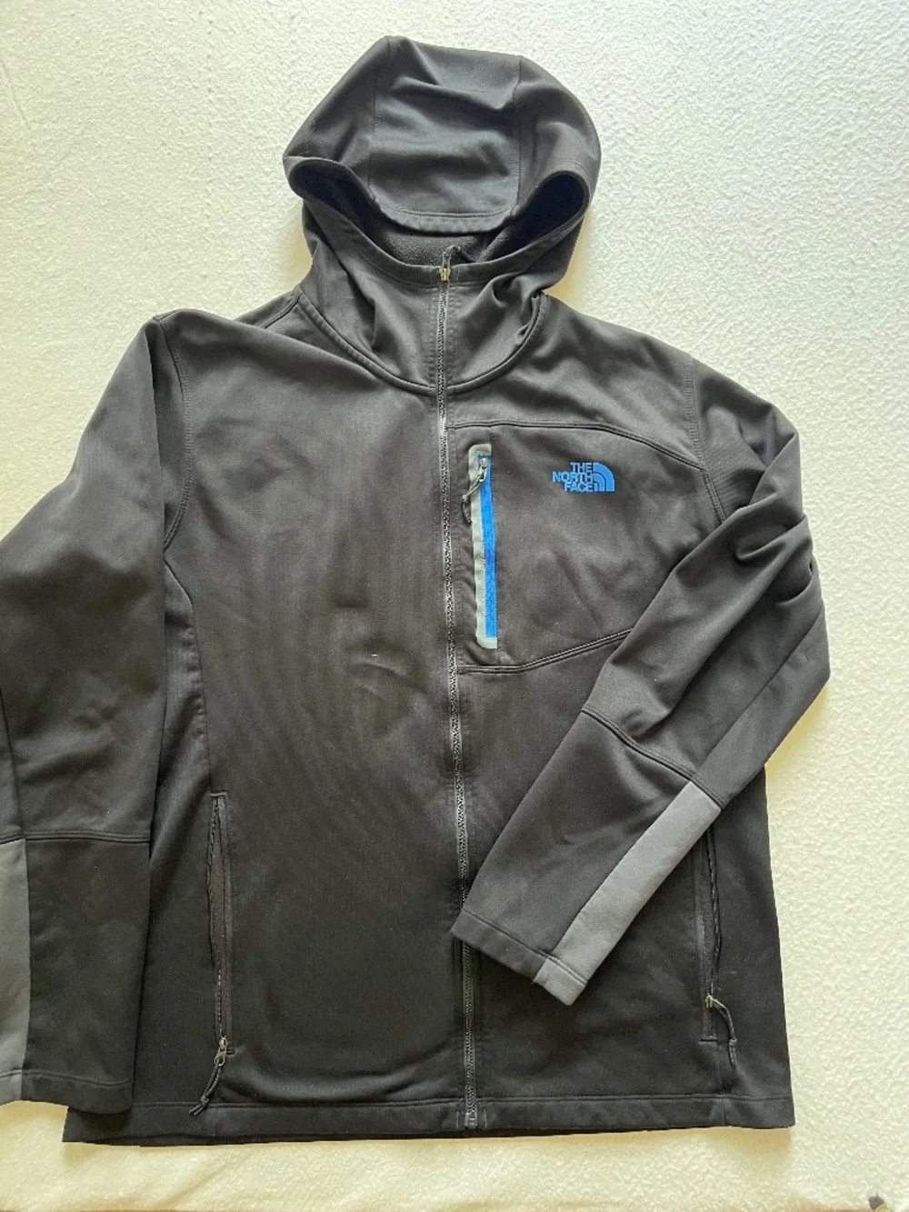 The North Face Canyonlands 1/2 Zip Pullover mens XL Black with Blue accent zip